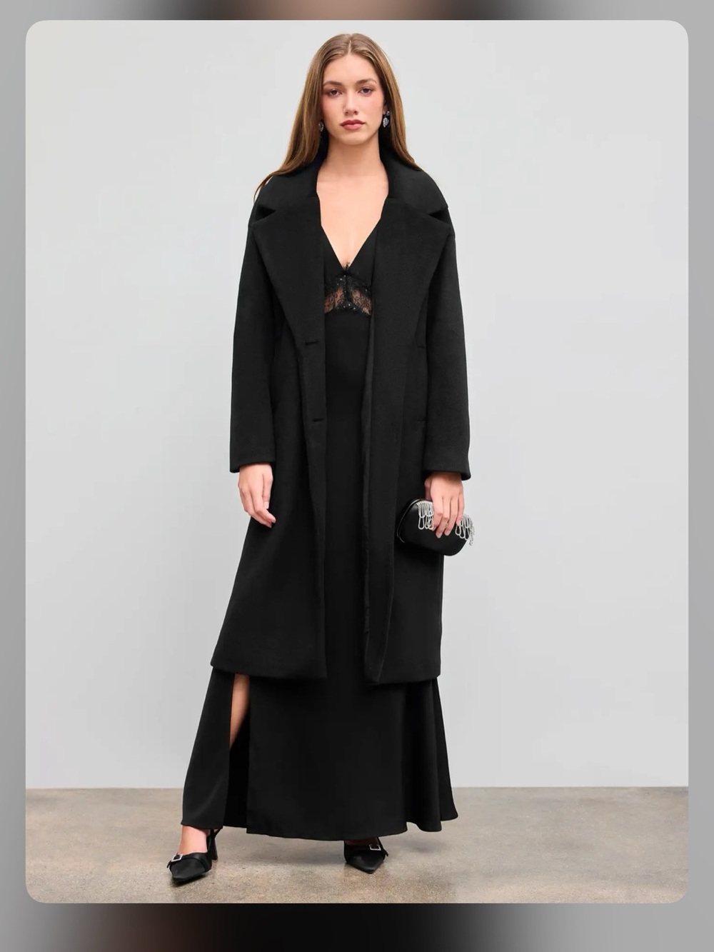 Cider OVERSIZED WOOL-LOOK LINED COAT WITH POCKET S WC5/83